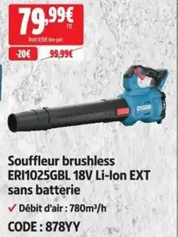 Screwfix ERI1025GBL Souffleur brushless 18V Li-ion EXT offre