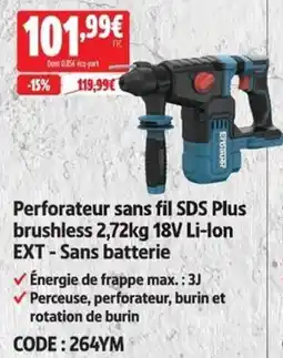 Screwfix EcoPower Perforateur sans fil SDS Plus brushless offre