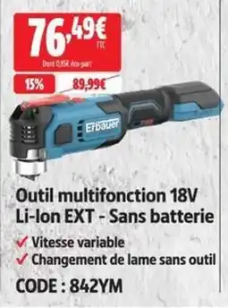 Screwfix Erbauer Outil multifonction 18V offre