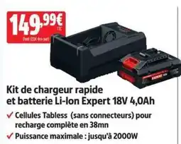 Screwfix Expert Kit de chargeur rapide et batterie Li-ion 18V 4,0Ah offre
