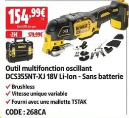 Screwfix DEWALT Outil multifonction oscillant DCS355NT-XJ 18V Li-ion - Sans batterie offre