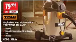 Screwfix TITAN Aspirateur eau et poussière offre