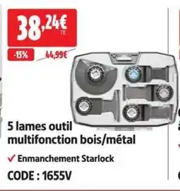 Screwfix 5 lames outil multifonction bois/métal offre