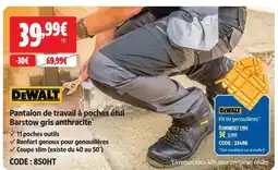 Screwfix DEWALT Pantalon de travail à poches étui Barstow gris anthracite offre