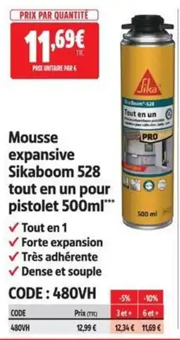 Screwfix Sikaboom Mousse expansive 528 offre