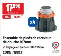 Screwfix Ensemble de pieds de receveur de douche 107mm offre
