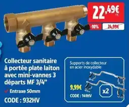 Screwfix Collecteur sanitaire à portée plate laiton offre
