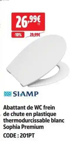Screwfix SIAMP Abattant de WC frein de chute en plastique thermodurcissable blanc Sophia Premium offre