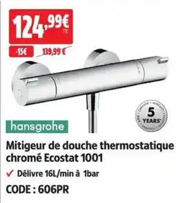 Screwfix hansgrohe Mitigeur de douche thermostatique chromé Ecostat 1001 offre