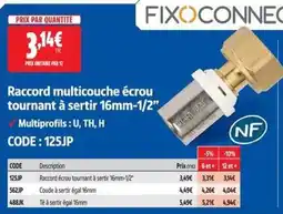 Screwfix Fixoconnect raccord multicouche écrou tournant offre