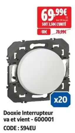 Screwfix Dooxie Interrupteur va et vient offre