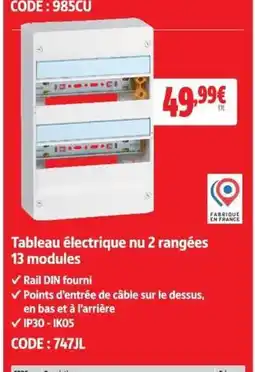 Screwfix Tableau électrique nu 2 rangées 13 modules offre