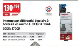 Screwfix Legrand Interrupteur différentiel bipolaire offre