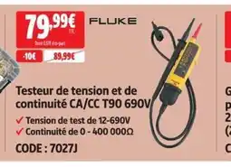 Screwfix FLUKE Testeur de tension et de continuité CA/CC T90 690V offre