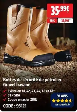 Screwfix Gravel havane Bottes de sécurité de pétrolier offre