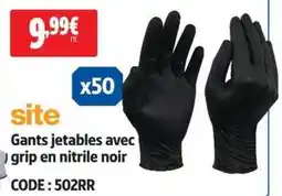 Screwfix Gants jetables avec grip en nitrile noir offre