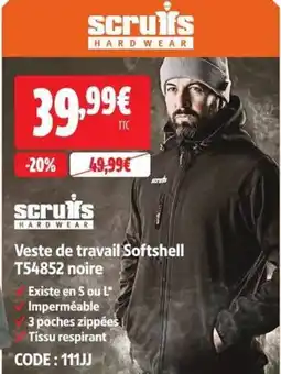 Screwfix scruffs Veste de travail Softshell offre