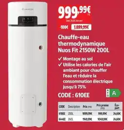Screwfix ARISTON Chauffe-eau thermodynamique Nuos Fit offre