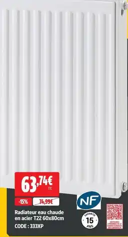 Screwfix Radiateur eau chaude en acier T22 offre