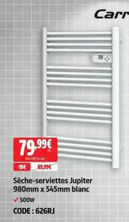 Screwfix Carrera Sèche-serviettes Jupiter 980 mm x 545 mm blanc offre