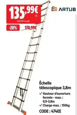 Screwfix ARTUB Échelle télescopique 3,8m offre
