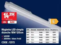 Screwfix Réglette LED simple étanche offre