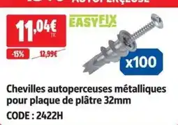 Screwfix EASYFIX Chevilles autopercuses métalliques offre
