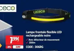 Screwfix Luceco Lampe frontale flexible LED rechargeable noire offre