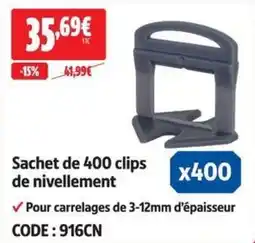 Screwfix Sachet de 400 clips de nivellement offre