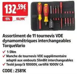 Screwfix wika Assortiment de 11 tournevis VDE dynamométriques interchangeables TorqueVario offre
