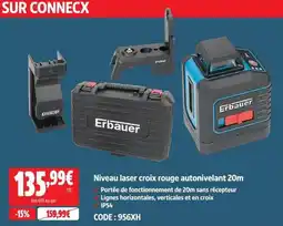 Screwfix Erbauer Niveau laser croix rouge autonivelant 20m offre