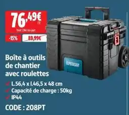 Screwfix Ergobag Boîte à outils de chantier avec roulettes offre