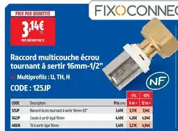Screwfix Fixoconnect raccord multicouche écrou tournant à sertir 16mm-1/2” offre