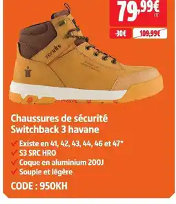 Screwfix Chaussures de sécurité switchback 3 havane offre