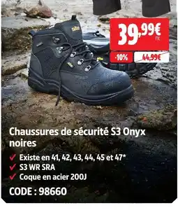 Screwfix Site chaussures de sécurité s3 onyx noires offre