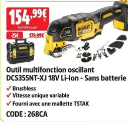 Screwfix Dewalt outil multifonction oscillant dcs355nt-xj 18v li-ion - sans batterie offre