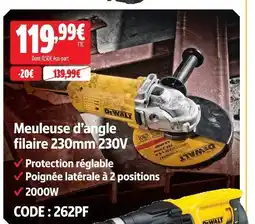 Screwfix Dewalt meuleuse d'angle filaire 230mm 230v offre