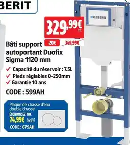 Screwfix Geberit bâti support autoportant duofix sigma 1120 mm offre