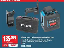 Screwfix Erbauer niveau laser croix rouge autonivelant 20m offre