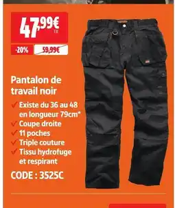 Screwfix Pantalon de travail noir offre