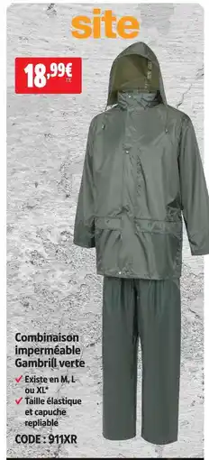 Screwfix Site combinaison imperméable gambrill verte offre
