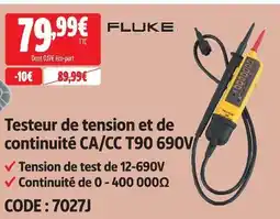 Screwfix Fluke testeur de tension et de continuité ca/cc t90 690v offre