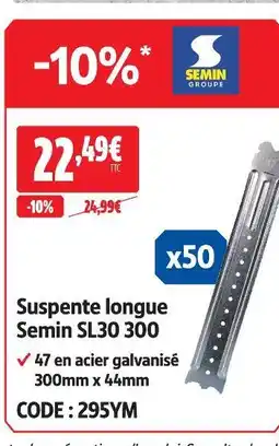 Screwfix Suspente longue sl30 300 offre