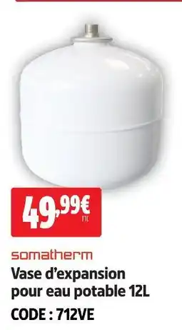 Screwfix Somatherm vase d'expansion pour eau potable 12l offre