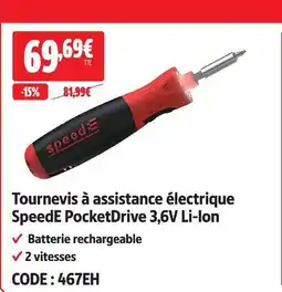 Screwfix Tournevis à assistance électrique pocketdrive 3,6v li-ion offre