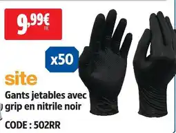 Screwfix Site gants jetables avec grip en nitrile noir offre
