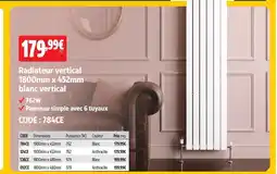 Screwfix Radiateur vertical offre