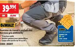 Screwfix Dewalt pantalon de travail à poches étui barstow gris anthracite offre