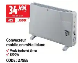 Screwfix Convecteur mobile en métal blanc offre