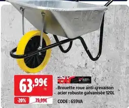 Screwfix Walsall wheelbarrow company brouette roue anti-crevaison acier robuste galvanisée 120 l offre